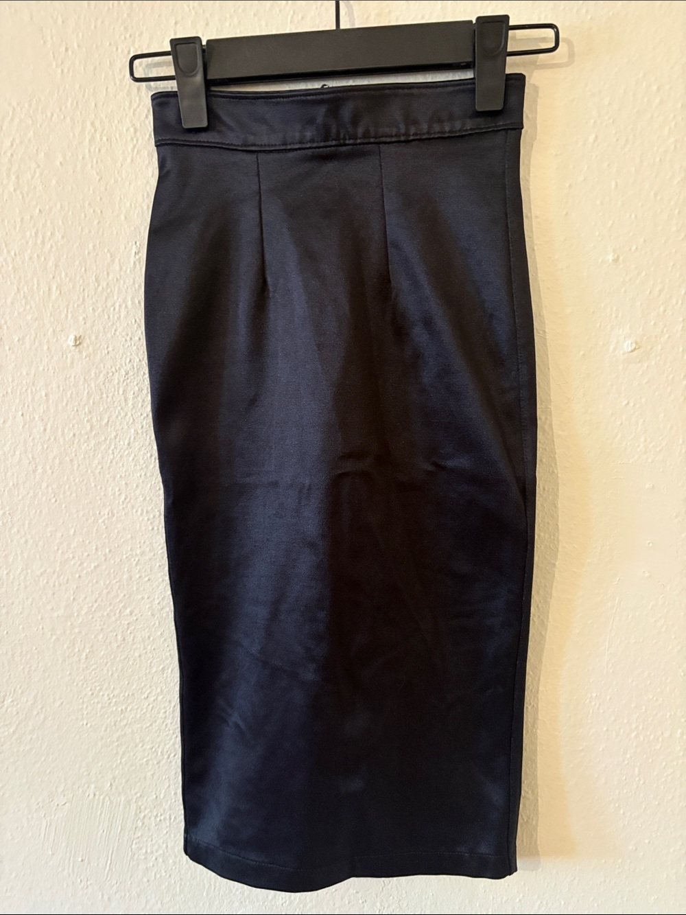 American Apparel Black Disco Pencil Skirt With Back Zipper